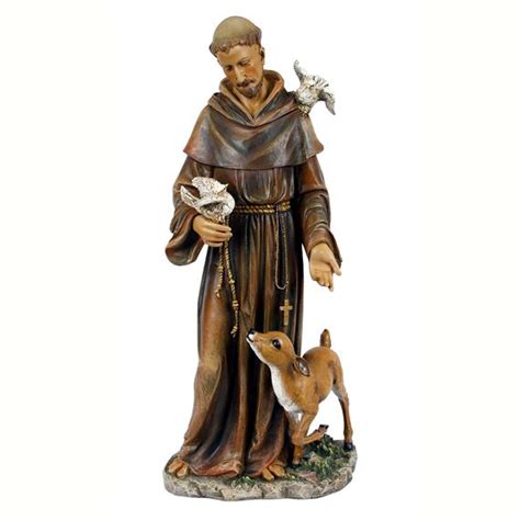 St Francis Of Assisi 36 Inch Painted Statue Ewtn Religious Catalogue