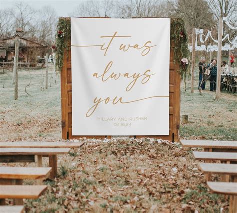 It Was Always You Wedding Backdrop, Elegant Script Wedding Backdrop ...