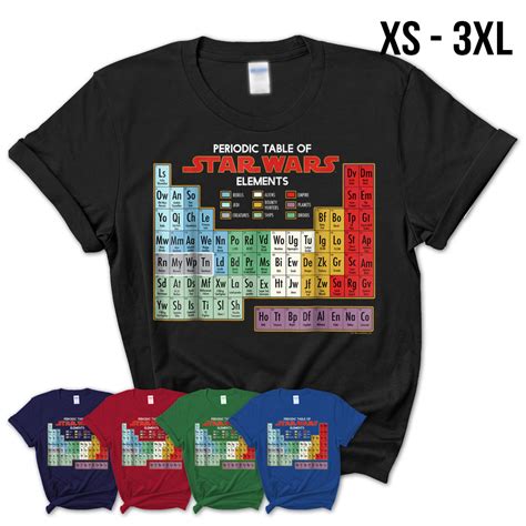 Star Wars Periodic Table Of Elements Graphic T Shirt Teezou Store