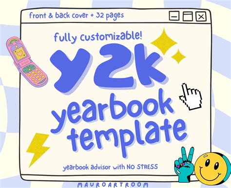 Yearbook Template Y2k Computer Theme Easy Edit Mauroartroom Etsy