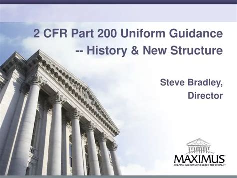 Ppt Cfr Part Uniform Guidance History New Structure Steve