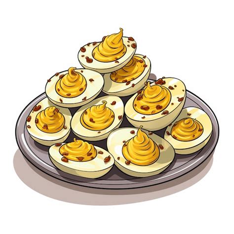 There Are A Plate Of Deviled Eggs With A Lot Of Toppings Generative Ai