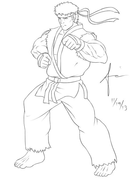 Ryu Street Fighter (Lineart) by Ajanime22 on DeviantArt