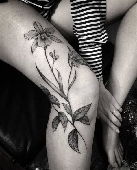 30 Gorgeous Orchid Tattoo Designs and Ideas - TattooBloq | Flower leg ...