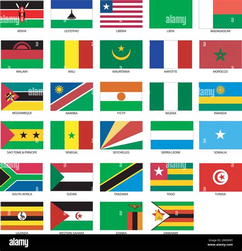 29 African Flags 2 Vector Illustration Of The Flags Of Different