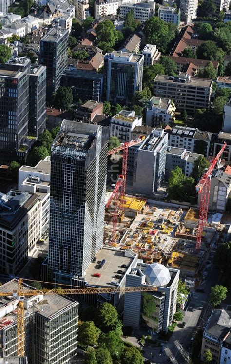 Frankfurt Am Main Aus Der Vogelperspektive Baustelle Zum Neubau Eines