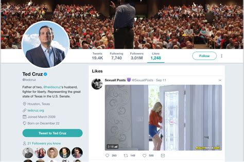 Ted Cruz Has Been Reported To Twitter For Liking Porn The Verge