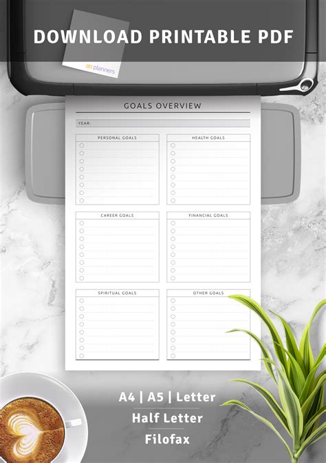 Download Printable Goals Overview - Original Style PDF