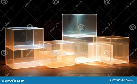 Translucency, Transparency and Lighting Concept. Simple Geometric ...