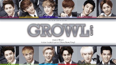 Growl 으르렁 Lead Track EXO 엑소 Color Coded Lyrics YouTube