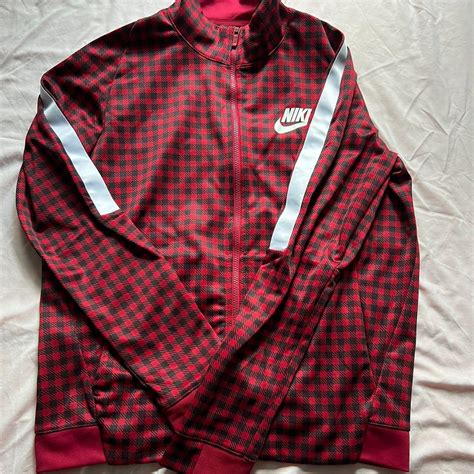 Nike Gingham Mens Track Jacket And Jogger Worn Once Depop