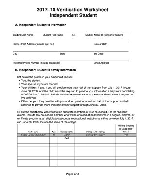 Fillable Online Assets Nwciowa Verification Worksheet