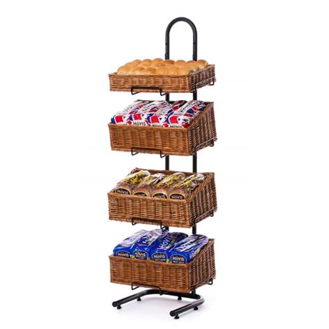 Tier Wicker Basket Display Stand