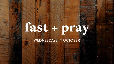 Fast and Pray in October — Trinity Grace Church