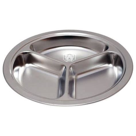 Lot de 12 assiettes compartimentées inox Plastorex Manutan fr