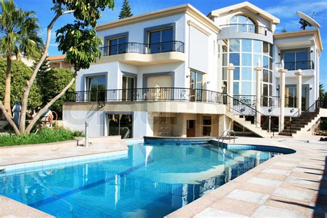 Luxurious villa and swimming pool in Cyprus | Stock image | Colourbox