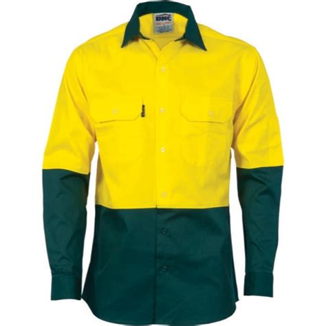 Dnc Hi Vis 2 Tone Cool Breeze Cotton Long Sleeve Shirt Work In It