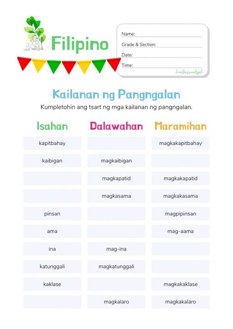 Kailanan Ng Pangngalan Filipino Worksheet For Grade 2 A Modafinil24