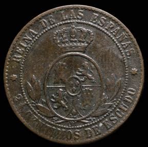 1868 2 Y 1 2 Centimos De Escudo Isabel II Sevilla Mint 21 Mm 6