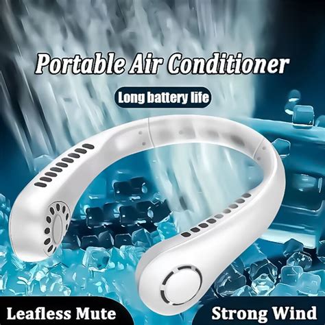 Pc New Mini Neck Fan Portable Bladeless Hanging Neck Rechargeable