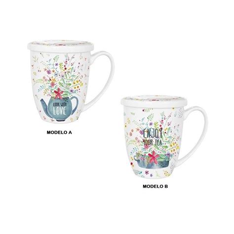 Mug Porcelana Dise O Floral Tiendas Bonisimo