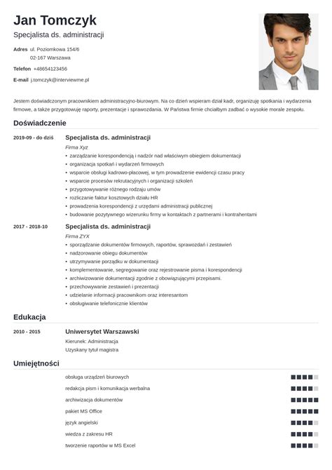 Cv Jak Napisac Cv Z Celami Zawodowymi Template Nanica