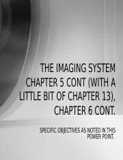 Chapters And Bushong Sept Ppt The Imaging