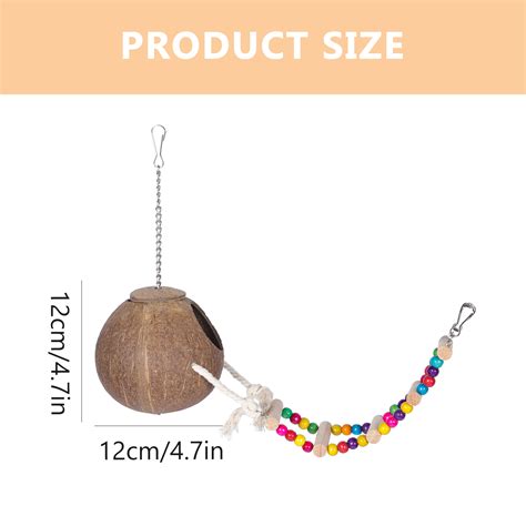 Natural Coconut Hide With Ladder Hanging Bird House Coconut Shell Bird