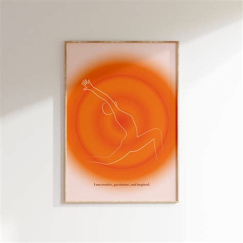 Sacral Chakra Line Art Neutral Wall Art Prints Yoga Prints Minimalist ...