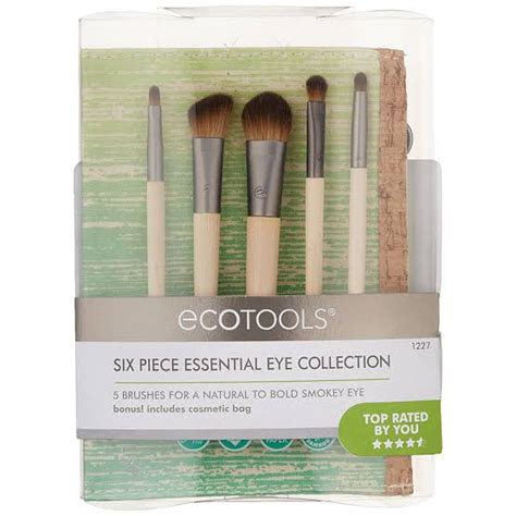 Ecotools 6 Piece Essential Eye Brush Set เซตแปรงแต่งตา 5 ชิ้นกระเป๋า เก็บแปรงขนาดกะทัดรัด