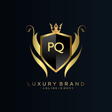 Pq Letter Initial With Royal Template Elegant With Crown Logo Vector