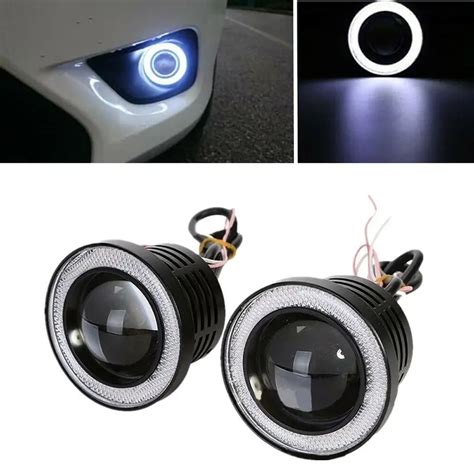 1 3 5 Angel Eyes Led Luz De Nevoeiro Carro Suv Universal Branco Cabe A