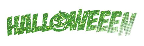 Green glitter word halloween on transparent background. Halloween icon ...