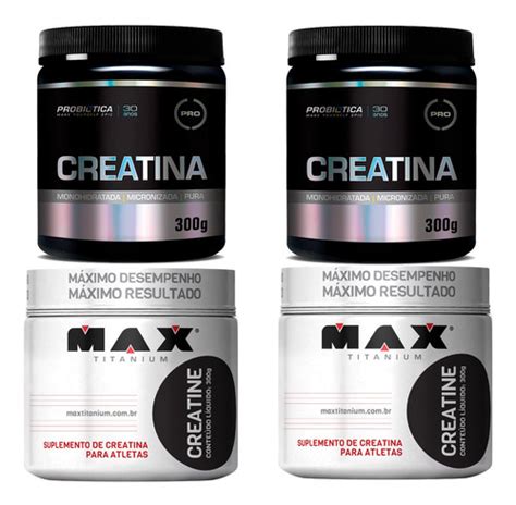 Kit 4x Creatina Pura Micronizada 300g Probiótica Max Parcelamento