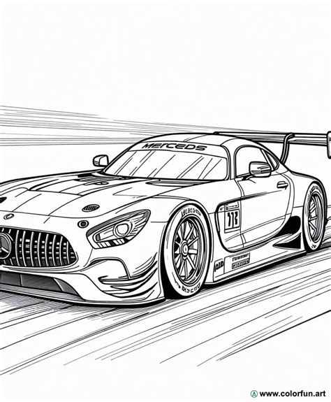 Coloriage De La Voiture De Course Mercedes T L Charger Ou Imprimer