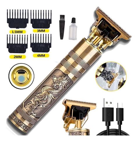 Maquina T Dragon Retro Ultra Afiado Barba Profissional Gold Estilo