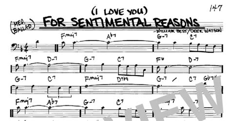 I Love You For Sentimental Reasons Real Book Melody And Chords