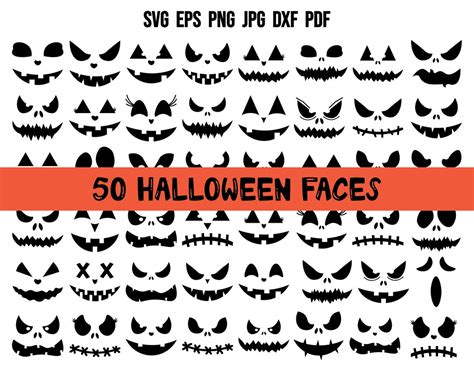 Halloween Face SVG Halloween SVG Pumpkin Face SVG Halloween Silhouette Cut File Cricut Halloween ...