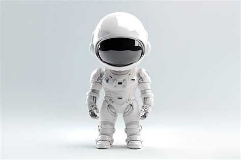 Astronauta En Traje Espacial Y Casco Sobre Fondo Claro D Render Estilo