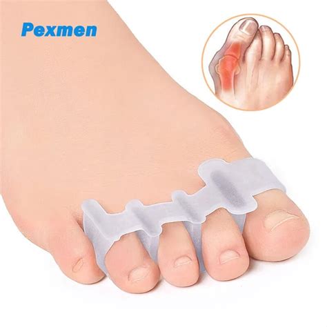 Pexmen 2pcs Gel Toe Separators Toe Protector Spacers To Correct Bunion