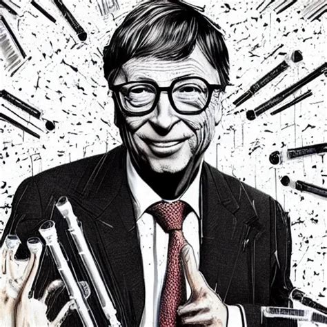 Bill Gates Full Body Portrait Piles Of Syringes Stable Diffusion