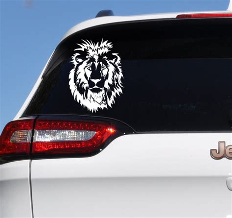 Lion Car Decal Lion Sticker For Bumper Car Window Decor Etsy