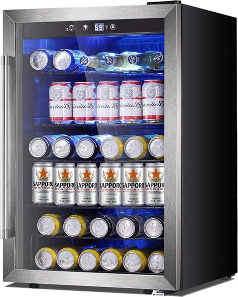 ONKER Mini Fridge Beverage Cooler -145 Can mini fridge with glass door ...