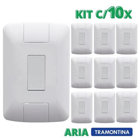 Kit Conjunto Interruptor Simples Tramontina Aria Interruptores