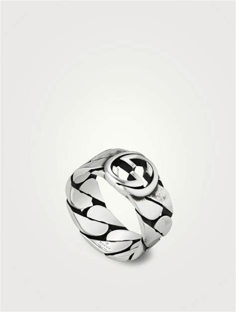 GUCCI Bague gourmette à G entrelacés en argent sterling Holt Renfrew