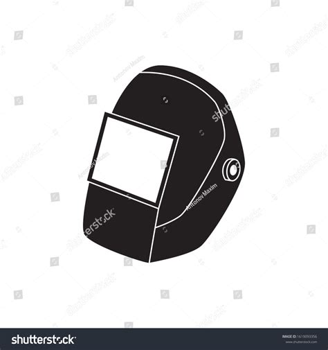 Black Welding Mask Protective Helmet Vector Stock Vector Royalty Free