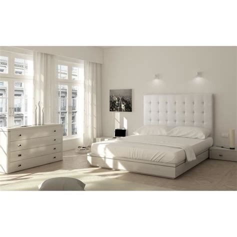 SOGNO Tête de lit capitonnée Simili blanc L 180 cm Cdiscount Maison