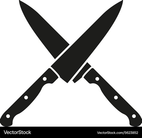 The Crossed Knives Icon Knife And Chef Kitchen Vector Image