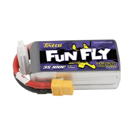 TATTU FUNFLY SERIES 1550MAH 11 1V 100C 3S1P LIPO BATTERY PACK WITH XT60