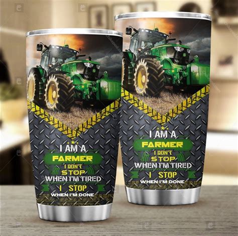 John Deere Tractor Tumbler Farmer Gifts Farmers Wife Etsy